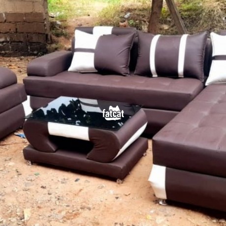 Classified Ads In Nigeria, Best Post Free Ads - complete-black-leather-l-shape-and-single-seater-with-centre-table-big-0