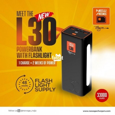 Classified Ads In Nigeria, Best Post Free Ads - new-age-l30-power-bank-33000mah-with-flash-light-big-0
