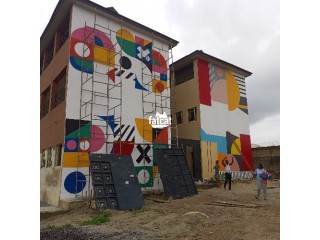 Geometrical mural painting