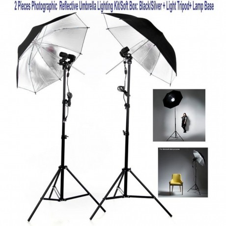 Classified Ads In Nigeria, Best Post Free Ads - 2pieces-photographic-reflective-umbrella-lighting-kitsoft-box-blacksilver-2-light-tripod2-lamp-base-big-0