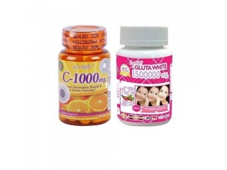 Gluta White Glutathione Pills and Acorbic Vitamin C