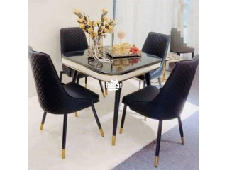 Classic marble dining table with chairs