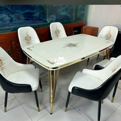 Classified Ads In Nigeria, Best Post Free Ads - foreign-wooden-and-marble-top-dining-table-with-6-seater-big-1
