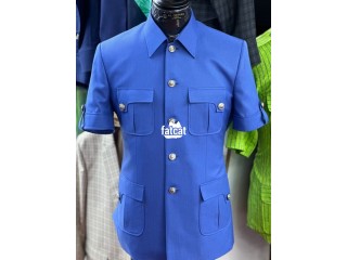 Tailored blue safari for men's wedding and official wears