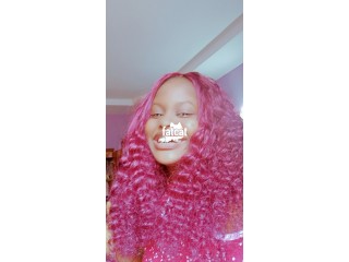 Wine colored Curly Wig