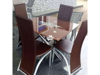 Space saving imported glass dining set