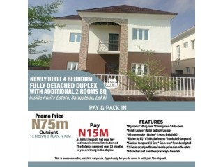 Newly Built 4 Bedroom Fully Detached Duplex With Additional 2 rooms BQ in Sangotedo for sale