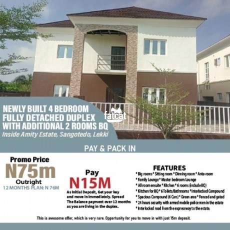 Classified Ads In Nigeria, Best Post Free Ads - newly-built-4-bedroom-fully-detached-duplex-with-additional-2-rooms-bq-in-sangotedo-for-sale-big-0