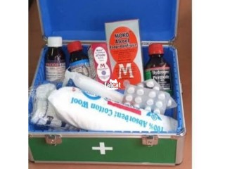 First aid box with content